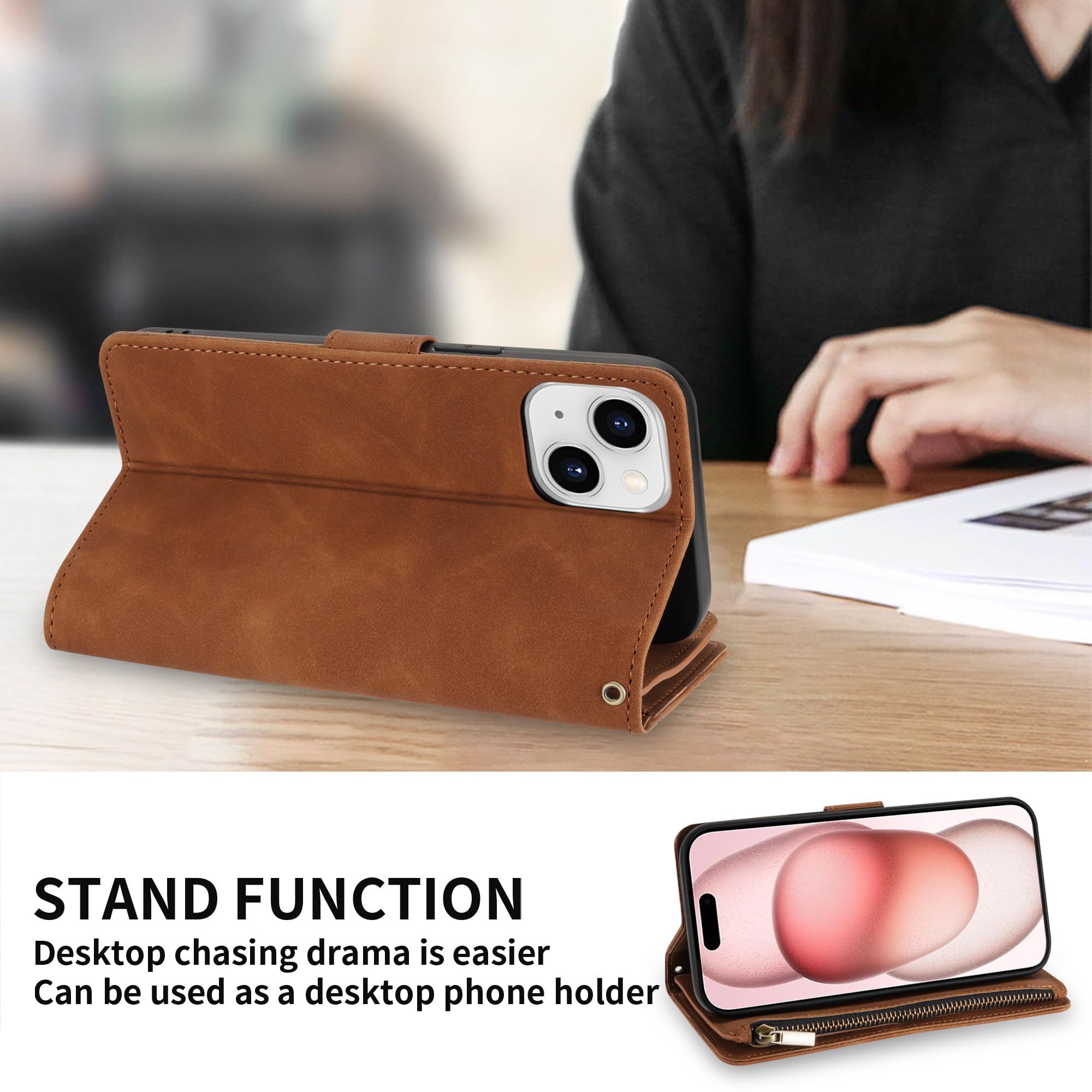 Amazon.com: ZZXX for iPhone 15 Case Wallet with [RFID Blocking